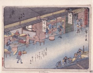 Station 43, Kuwana door Ando or Utagawa Hiroshige