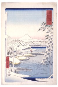 Sukiya rivierbank in de oostelijke hoofdstad door Ando or Utagawa Hiroshige