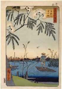 De Kanasugi Brug in Shibaura door Ando or Utagawa Hiroshige