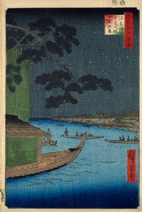 De "Pijnboom van Succes" bij de Onmaya Dijk, Asakusa Rivier