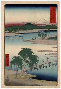 De rivier Tamagawa, in de provincie Musashi, Japan door Ando or Utagawa Hiroshige