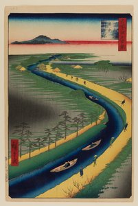 Sleepboten langs het Yotsugi-dori kanaal