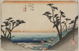 Uitzicht op Shiomizaka door Ando or Utagawa Hiroshige