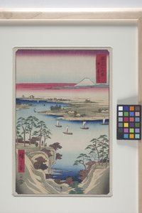Wilde ganzenheuvel en de Tone-rivier (Kōnodai, Tonegawa) door Ando or Utagawa Hiroshige