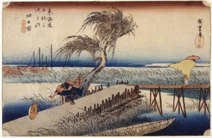 Yokkaichi (Station #44) door Ando or Utagawa Hiroshige