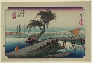 Yokkaichi (van de Drieënvijftig Stations van de Tokaido Snelweg) door Ando or Utagawa Hiroshige