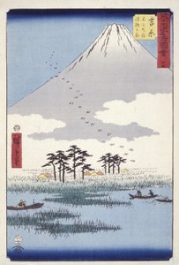 Yoshiwara: Fujinonuma Ukishimagahara door Ando or Utagawa Hiroshige