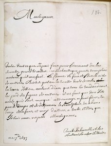 Brief van Le Nôtre aan de Grand Condé