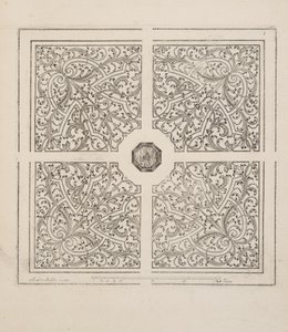 Ontwerp voor Parterre, uit Theatre des Plans et Jardinages, uitgegeven 1652 (gravure)