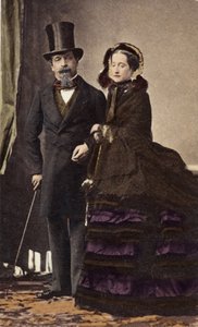 Napoleon III en keizerin Eugenie door Disderi (1819-1889) - circa 1865 - Digitale inkleuring
