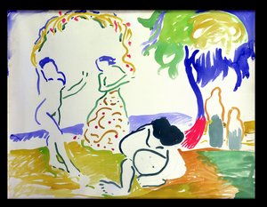 Badgasten, c.1905 (aquarel op papier) door Andre Derain