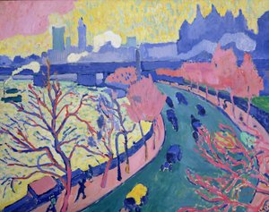 Charing Cross Bridge, ca. 1906 (olieverf op doek) door Andre Derain