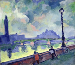 Gezicht op de Theems bij Westminster Bridge, ca 1905-06 door Andre Derain