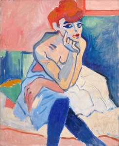 Vrouw in een chemise door Andre Derain