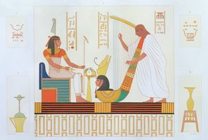 Decoratie uit de Kamer van de Harpen, Oostelijke Tombe, Byban el Molouk, Thebe, uit 