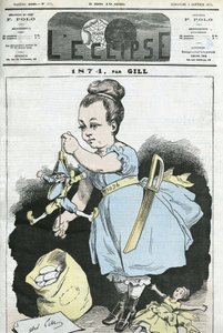 1874: een vrouw manipuleert een pop. Omslag in 