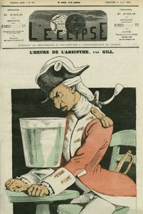 Absint uur, illustratie van een gedicht door Gill. Omslag in 