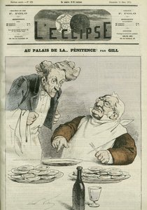 In het paleis van boetedoening, karikatuur van president van de republiek Adolphe Thiers. Omslag in 