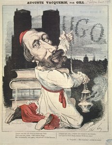 Auguste Vacquerie (1819-95) van de omslag van LEclipse, gegraveerd door Yves & Barret, 3 november 1872 door Andre Gill