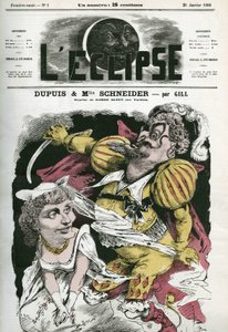 Blauwbaard, opera op muziek van Offenbach in het Varietes theater, met Dupuis als 