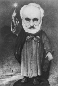Karikatuur van Victor Hugo (1802-85) als een Tovenaar