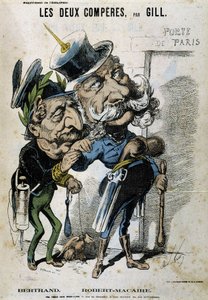 Cartoon over Napoleon III en Bismarck - door Gill, in 