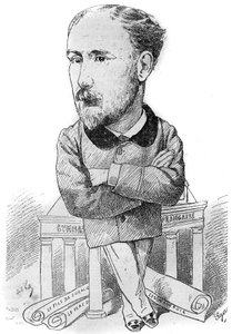 Cartoon door Albert Delpit (1849-1893), Franse romanschrijver. Tekening door Andre Gill. Gravure in 
