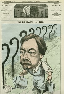 Karikatuur van Francois Cesaire de Mahy, Franse arts, journalist en politicus door Andre Gill