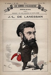 Cartoon van Jean Marie Antoine de Lanessan (1843-1919) Engelse staatsman uit 