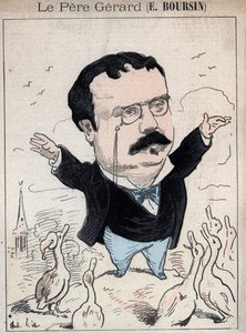 Elphege Boursin (1836-1891) journalist, politiek essayist, man van letters en historicus - cartoon door Andre Gill in 