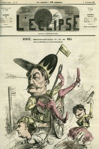 Florimond Ronger alias Herve (1825-1892), Franse componist, auteur, acteur, speelt de rol van Chilperic in het Theatre des Folies-Dramatiques. Omslag in 