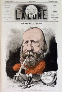 Giuseppe Garibaldi (1807-1882), hymne aan de vrede - door Gill, in 