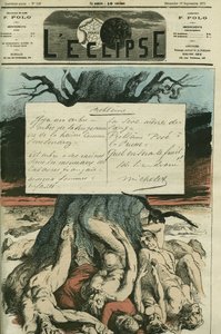 Jules Michelet (1798-1874), een Franse historicus, was fel tegen de Oorlog van 1870 en de verlossing van het land. Omslag in 