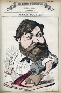 Portret van Alexis Bouvier (1836-1892), Franse populaire romanschrijver en toneelschrijver. Cartoon door Gill, Parijs door Andre Gill