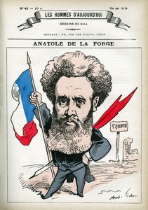 Portret van Anatole de la Forge (1821-1892), Franse politicus en militair. Cartoon door Gill, in 