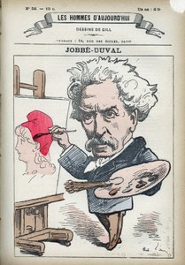 Portret van Armand Felix Maris Jobbe-Duval Jobbe Duval (1821-1889), Franse schilder en politicus. Karikatuur door Gill, Parijs door Andre Gill