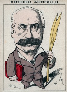 Portret van Arthur Arnould (1833-1895), een Franse journalist en politicus, hij nam actief deel aan de Parijse Commune - Cartoon door Andre Gill in 