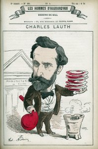 Portret van Charles Lauth (1836-1913), een Franse chemicus, hij was de directeur van de Ecole Superieur de Physique et de Chimie Industrielles (ESPCI) in Parijs. Cartoon door Gill, Parijs door Andre Gill