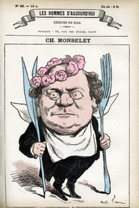 Portret van Charles Monselet, Franse dichter, journalist, romanschrijver en gastronoom