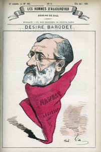 Portret van Desire Barodet, Franse leraar en politicus, senator van de Seine. door Andre Gill