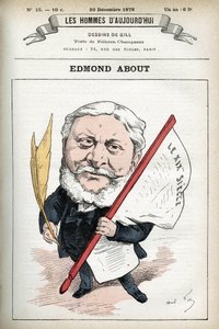 Portret van Edmond About, Franse romanschrijver, toneelschrijver en kunstcriticus