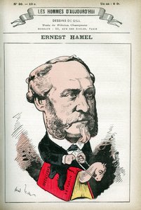 Portret van Ernest Hamel, Franse advocaat en politicus. Karikatuur door Gill, in 