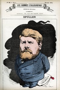 Portret van Eugene Spuller (1835-1896), Franse politicus en advocaat. Cartoon door Gill, in 