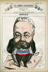 Portret van Ferdinand Herold, Franse politicus. Karikatuur door Gill, Parijs