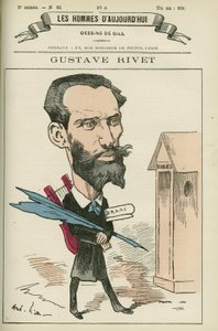 Portret van Gustave Rivet (1848-1936), een Franse leraar en politicus, hij was senator van de Isère van 1903 tot 1924. Cartoon door Gill, Parijs door Andre Gill