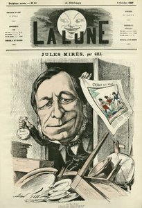 Portret van Jules Mires (1809-1871), Franse industrieel. Cartoon door Gill, in 