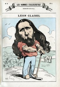 Portret van Leon Cladel (1835-1892), Franse letterkundige. Karikatuur door Gill, Parijs.