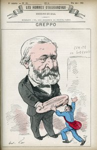Portret van Louis Greppo (1810-1888), een Franse politicus, hij was afgevaardigde van de Rhône en de Seine. Karikatuur door Gill, Parijs door Andre Gill