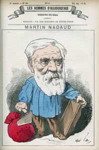 Portret van Martin Nadaud (1815-1898), Franse meester en politicus, hij was afgevaardigde van de Creuse van 1876 tot 1889. Karikatuur door Gill, Parijs