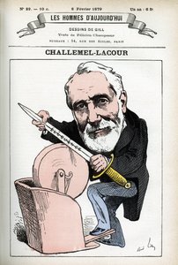 Portret van Paul-Armand Challemel-Lacour (1827-1896), politicus, diplomaat en historicus van de Franse filosofie. Cartoon door Gill, in Les Homme d